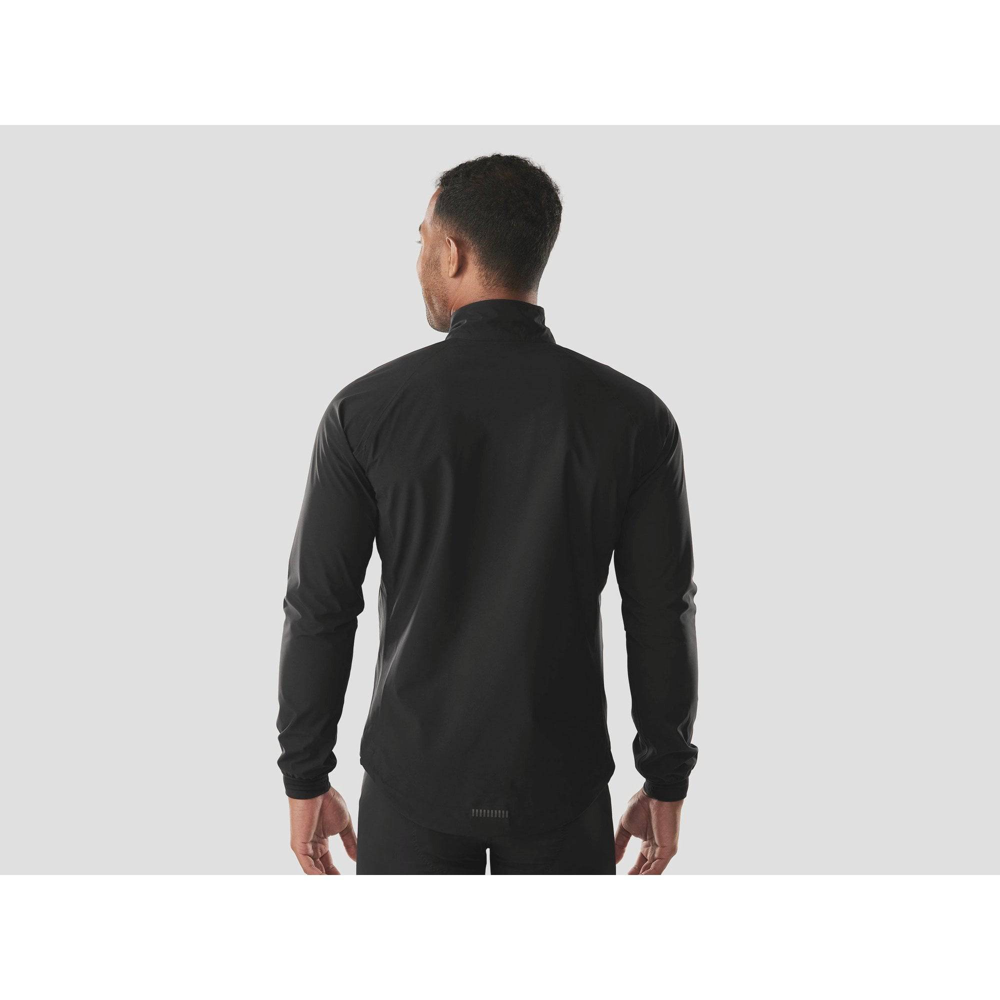 Trek Circuit rain cycling jacket, waterproof and breathable, shown in a packable design for all-weather biking conditions.