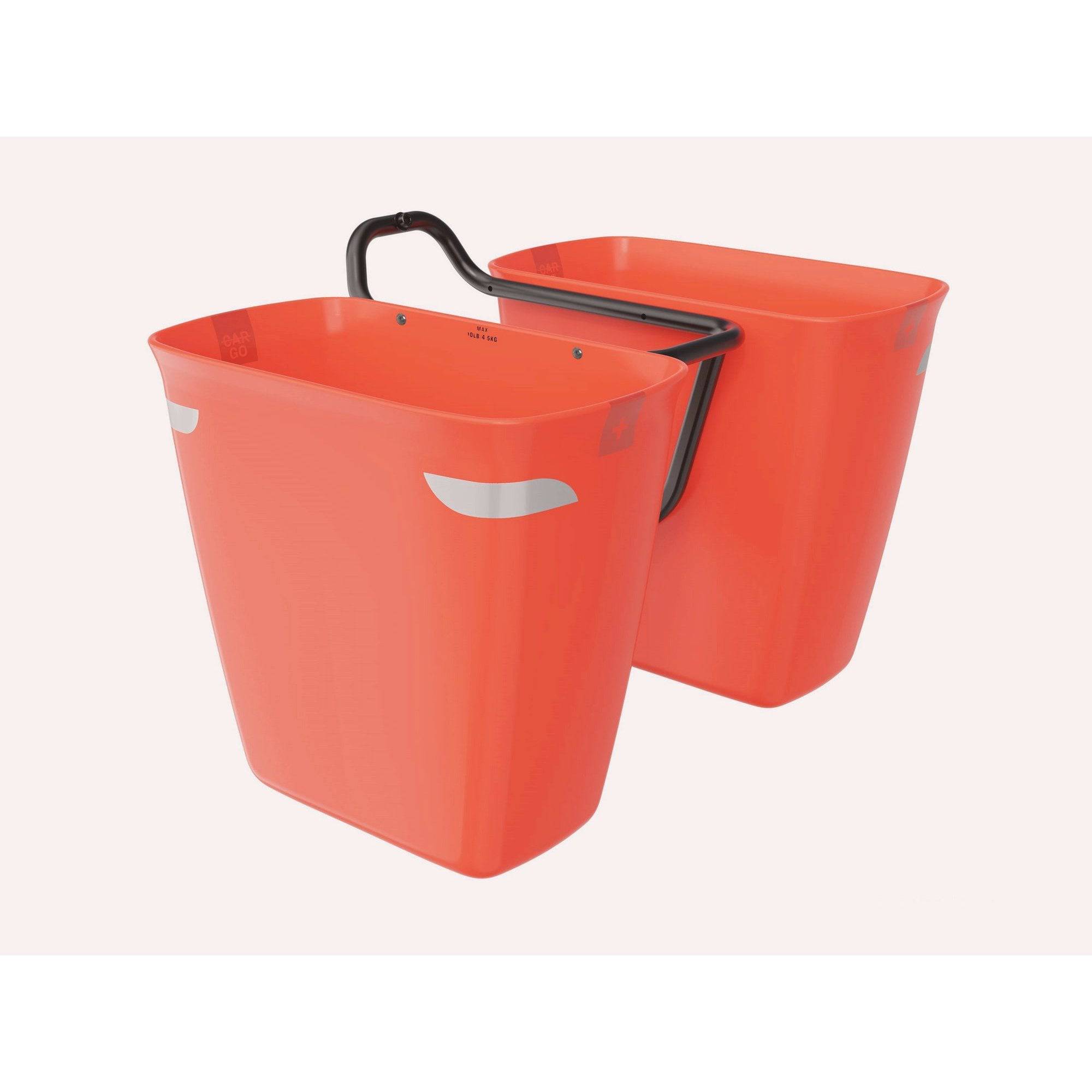 Trek Fetch+ 2 front pannier and rack kit for bikes, weather-resistant bike storage accessories, mounted on a bicycle.