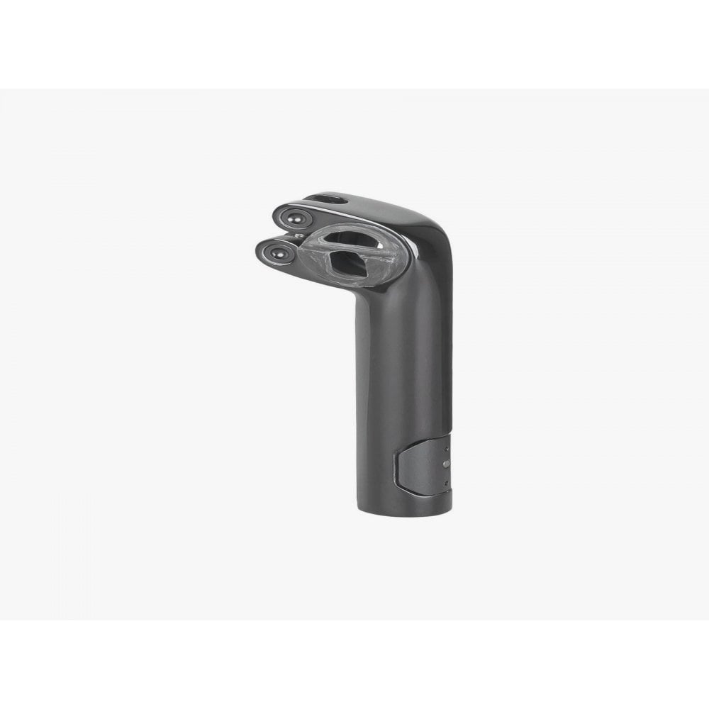 Trek Domane+ HP matte black adjustable bike seatpost, component for road bikes, showing the sleek, lightweight design.