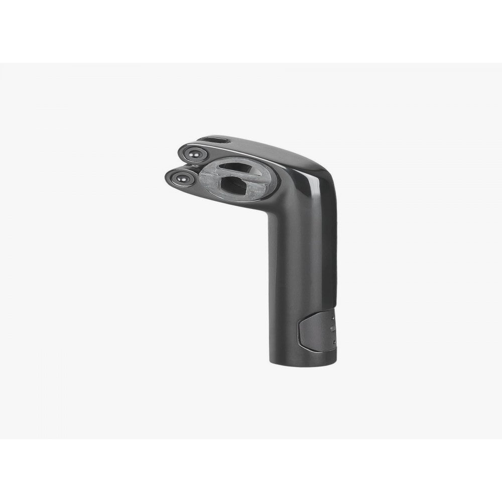 Trek Domane+ HP matte black adjustable bike seatpost showing a sleek, lightweight component for bike comfort and performance.