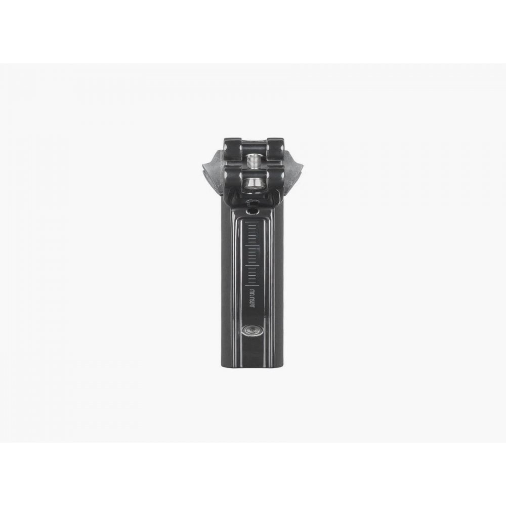 Trek Domane+ HP matte black adjustable bike seatpost, lightweight cycling component for road bikes