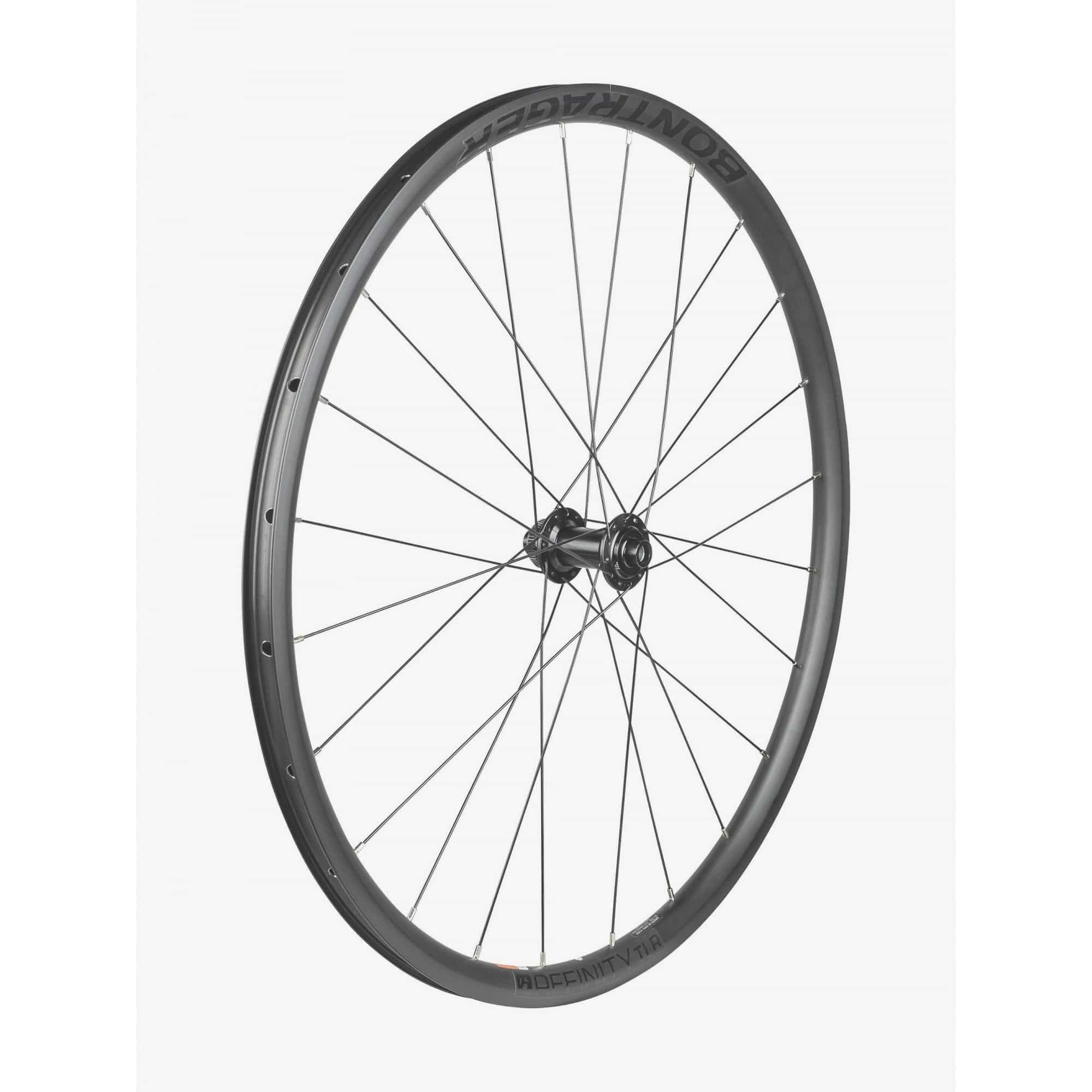 Bontrager Affinity TLR Centerlock disc road wheel with 24 spokes, 700C size, tubeless ready for road cycling.