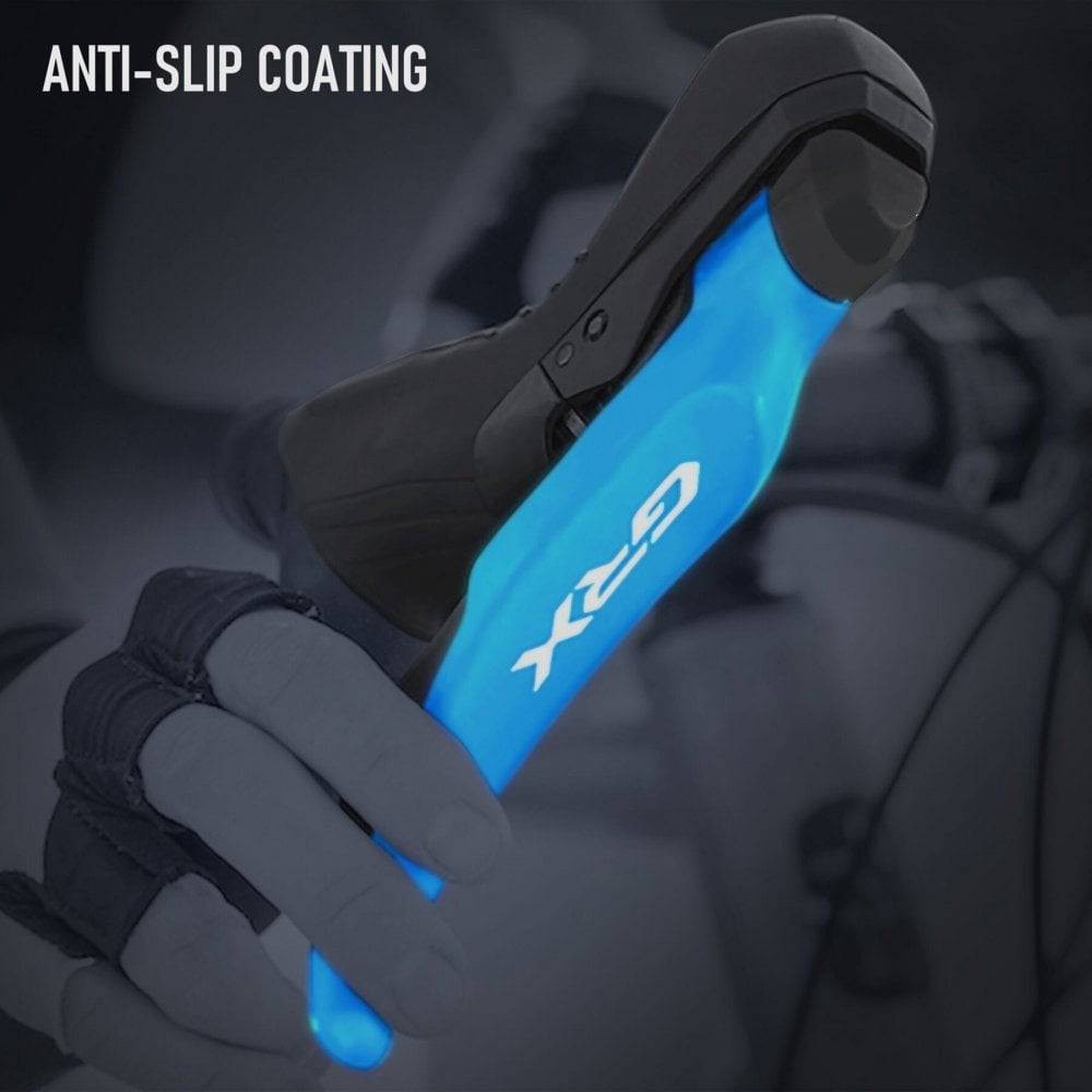 Shimano GRX BL-RX610 left hydraulic drop bar brake lever for gravel bike components, showing the lever and brake hose connection.