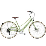 Electra Loft Go! 7D EQ hybrid electric bike with Shimano 7-speed gears and disc brakes, shown from the side with a step-thru frame.