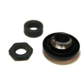 Shimano WH-R501 left hand lock nut for wheel hub replacement, close-up of component part for bicycle wheel assembly.