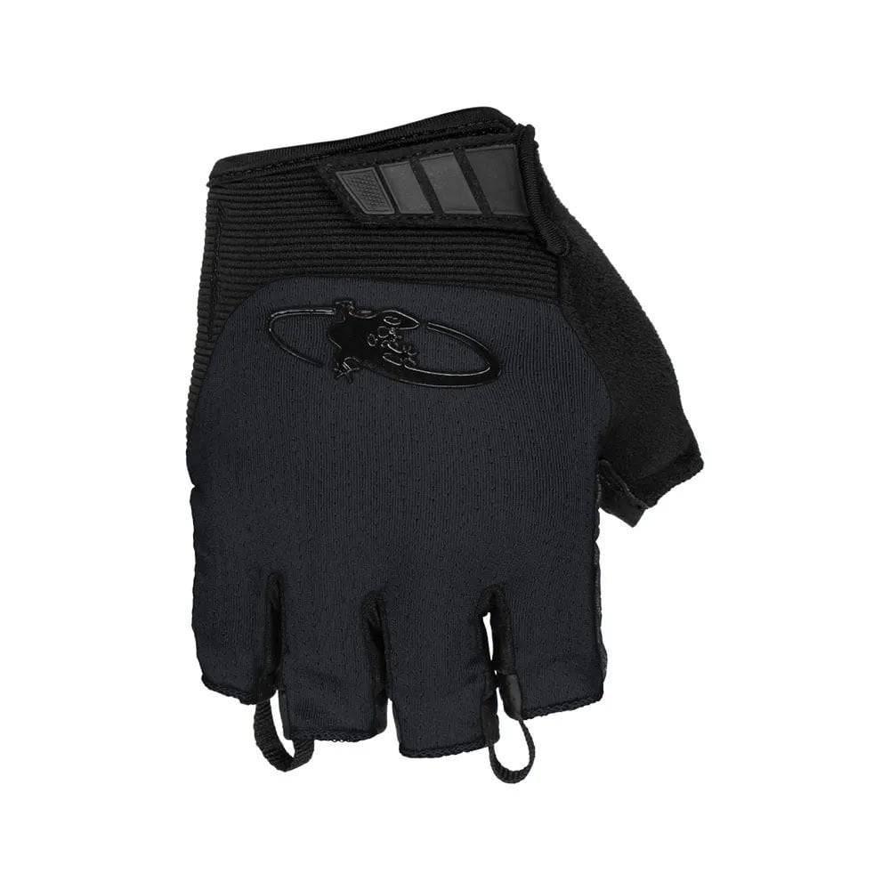 Lizard Skins Aramus Classic cycling gloves with gel padding and wrist support, black, designed for comfort and grip during rides.