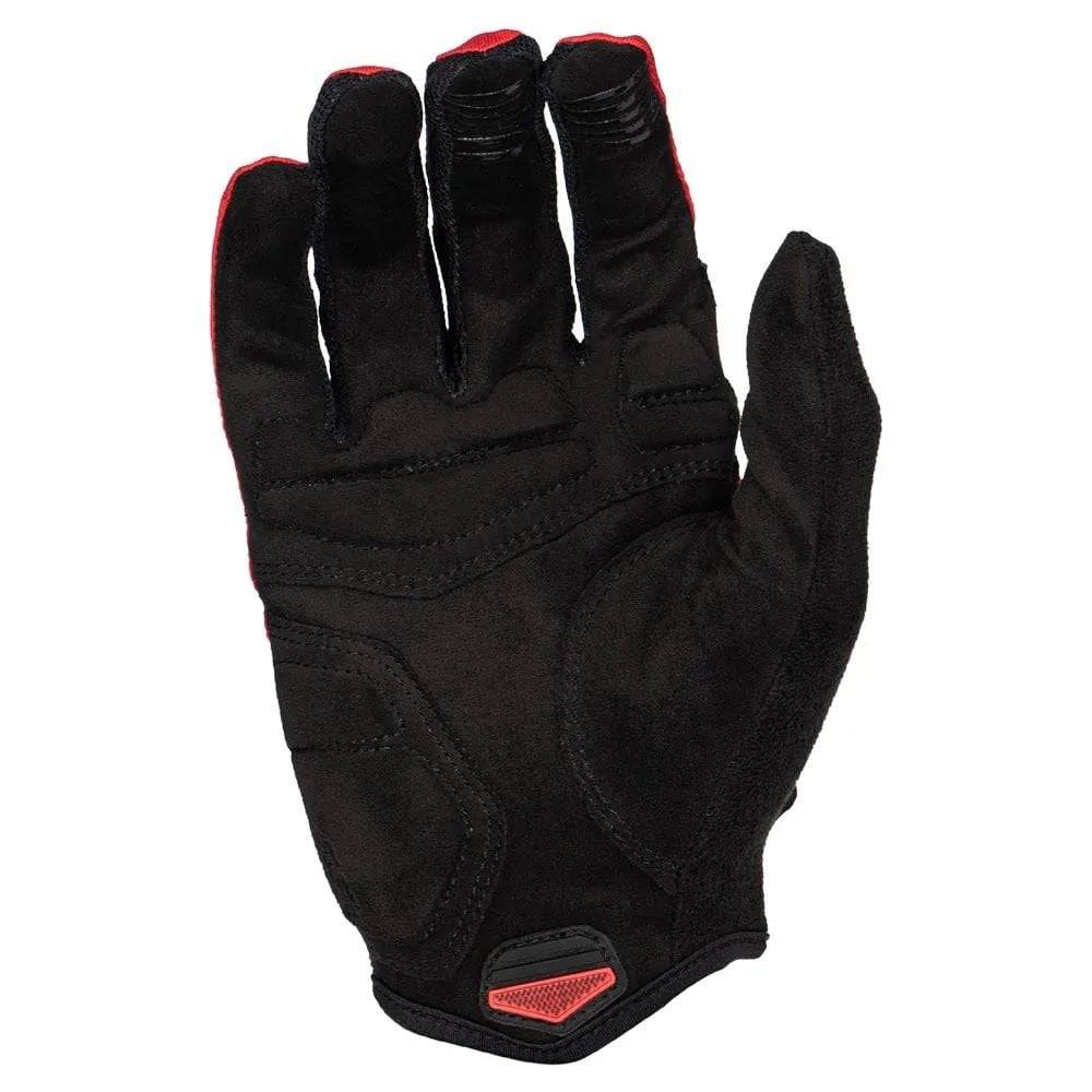 Lizard Skins Monitor Traverse gloves with AX suede palm and gel padding for enhanced grip, shown on a pair of cycling gloves.