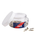 Joe's No Flats Presta valve core set with 100 tubeless bike valve cores, designed for bike tire components and tubeless systems.