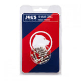 Set of 10 Joe's No Flats Presta valve cores for tubeless and standard rims, bicycle tire components with metal construction.