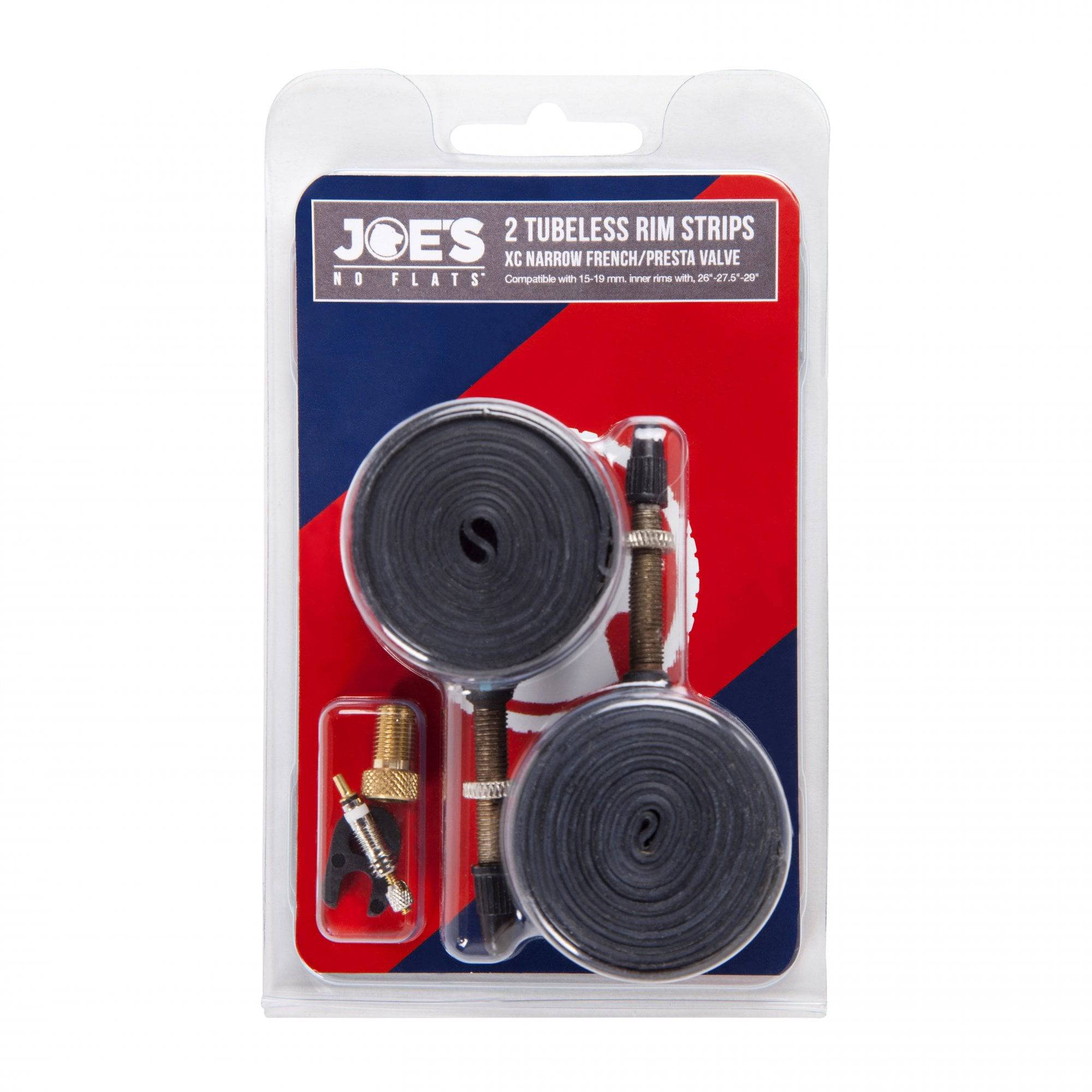 Joe's No Flats tubeless rim strips for secure tire seal and fit on bike wheels, components for tubeless tire setup