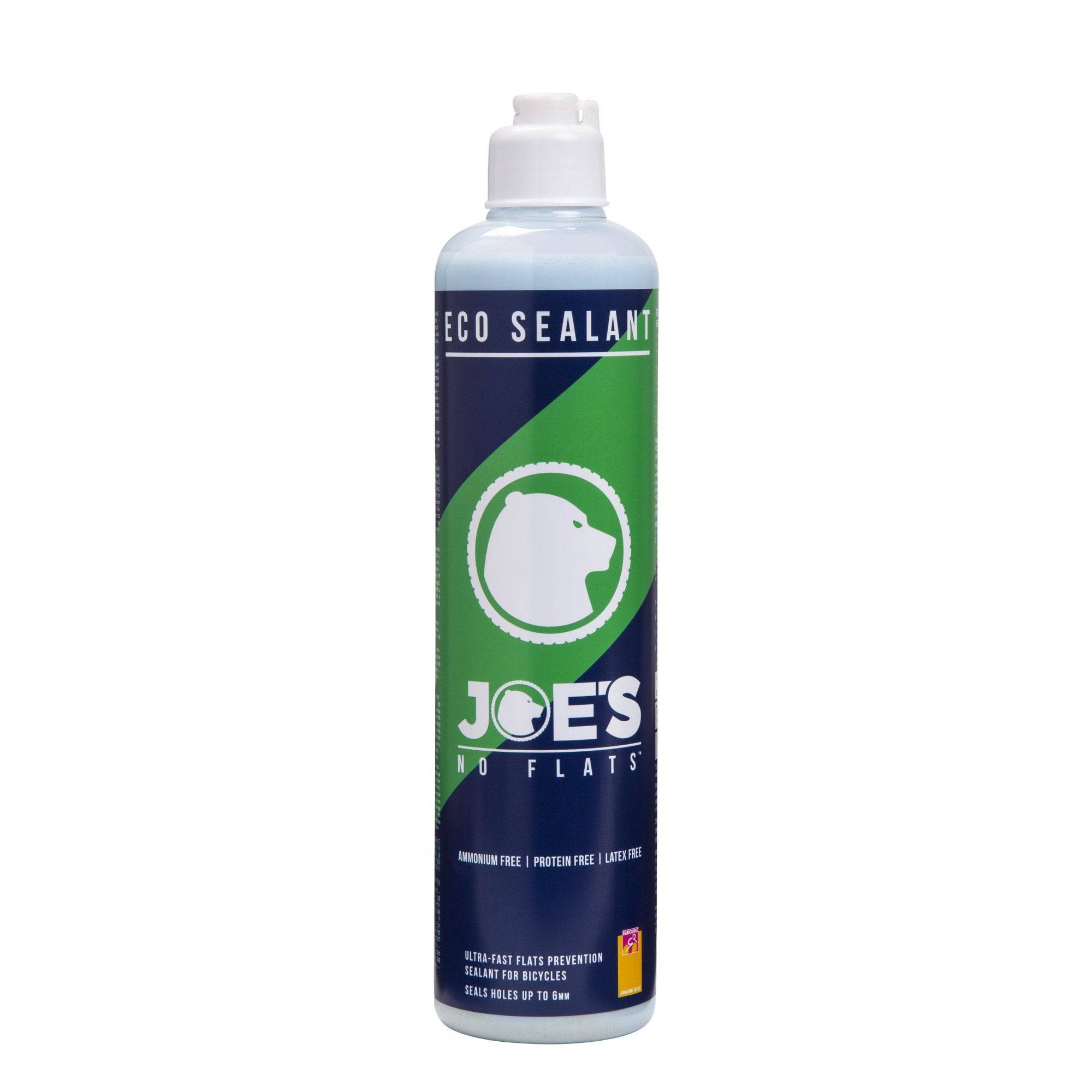 Joe's No Flats Eco Sealant tubeless tire sealant for tubeless ready tires, shown in a container for bike or vehicle tires.