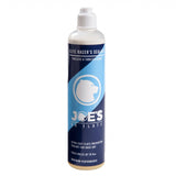 Joe's No Flats Elite Racers tubeless sealant bottle, used for puncture protection and CO2 inflation in bicycle tires.