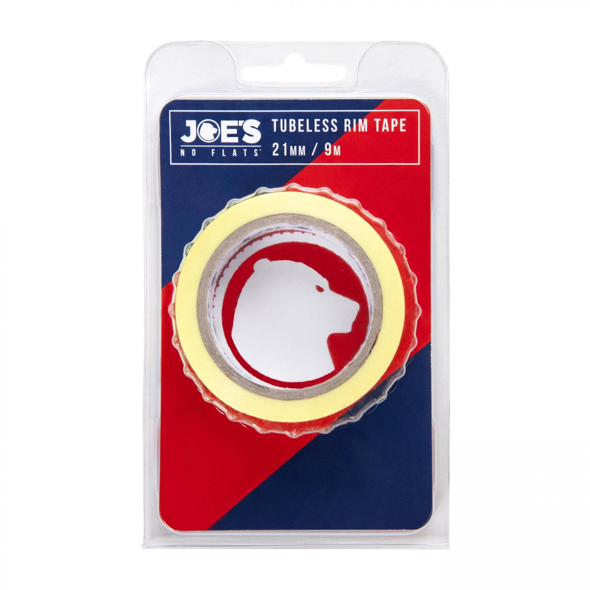 Joe's No Flats tubeless rim tape for airtight sealing and high-pressure tires on bicycle wheels.
