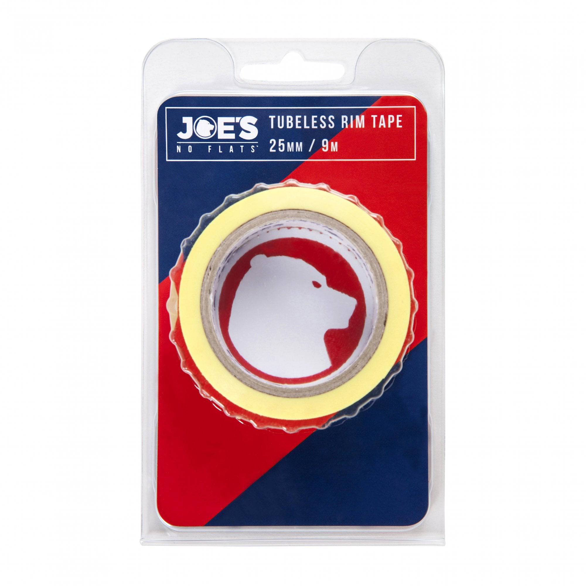 Joe's No Flats tubeless rim tape for bicycle wheels, designed for airtight sealing and high-pressure tire compatibility.