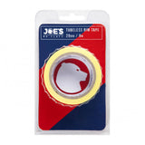 Joe's No Flats tubeless rim tape for airtight sealing on high-pressure bike tires, shown on a bicycle wheel.