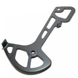 Shimano Spares RD-M7100 SGS inner plate for rear derailleur replacement, showcasing metallic component with teeth and mounting points.