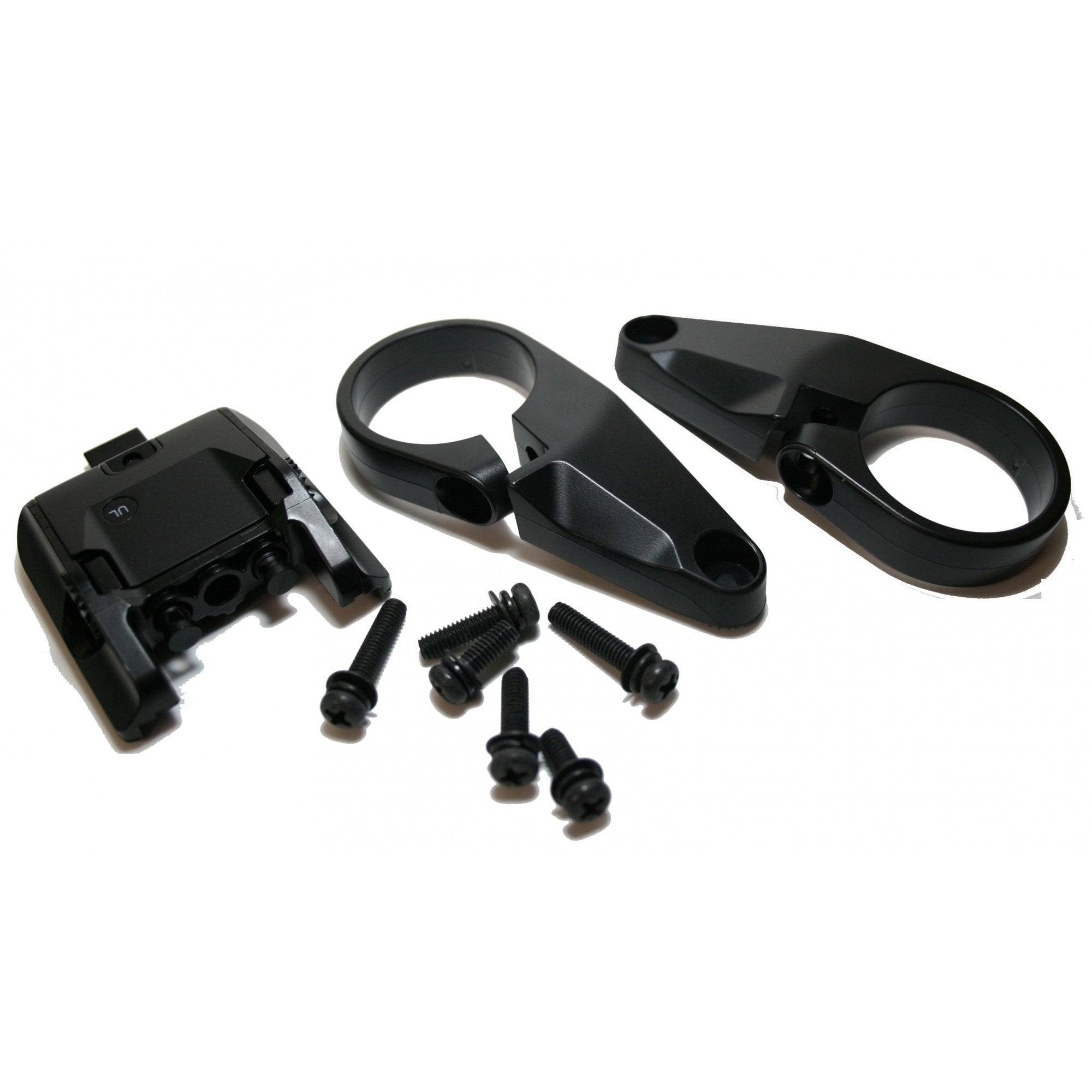 Shimano STEPS SC-E6100 display bracket for 31.8mm handlebars on e-bike, mounted on handlebar with visible attachment points.
