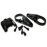 Shimano STEPS SC-E6100 display bracket for 31.8mm handlebars on e-bike, mounted on handlebar with visible attachment points.