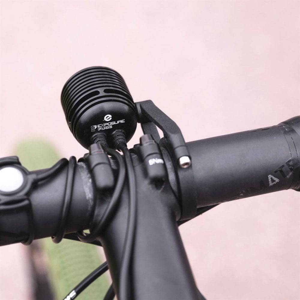 Exposure Fuse front LED light for e-bike commuter, 1000 lumens, black, durable bike accessory with bright illumination.
