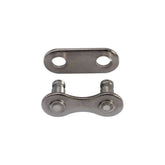 KMC Snap-On 1X Narrow EPT Chain Links 2-Pack for E1 EPT chains, showing silver metal connector links for bicycle chain repair.