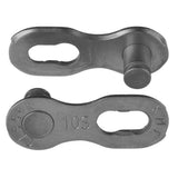 KMC Missinglink 10R EPT Silver 2-pack reusable chain links for Shimano and Campagnolo bicycle components.