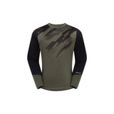 Madison Flux men's long sleeve trail jersey with moisture-wicking fabric and durable arm sections, suitable for outdoor hiking.