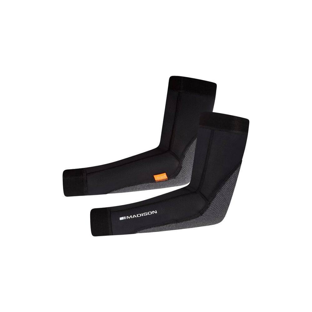 Madison Flux D3O mountain bike protection arm pad set with elbow guards, durable protective clothing for cycling safety.