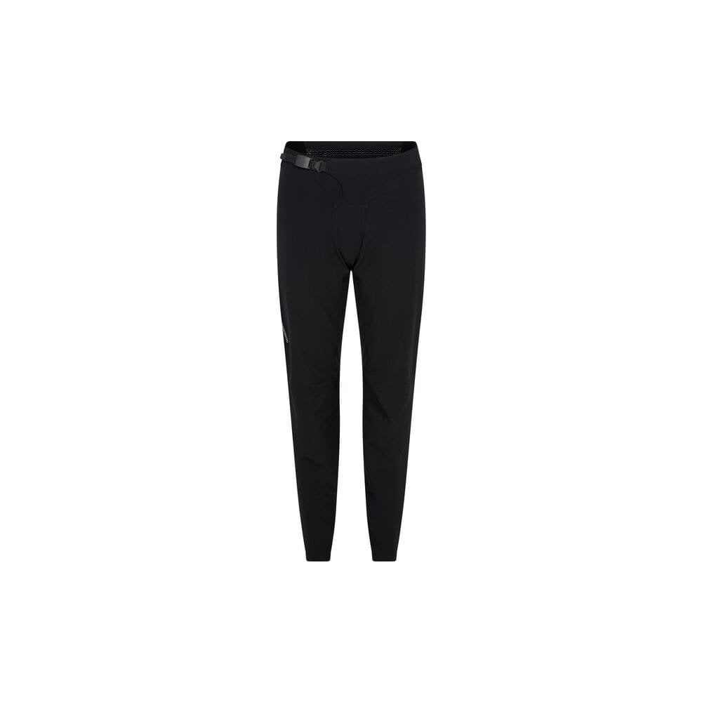 Madison Flux Women's DWR Trail Trousers, lightweight and stretch water-repellent MTB pants with a long fit, shown on a model.