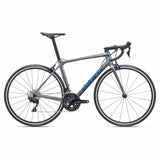 Giant TCR Advanced 2 2024 road bike with Shimano 105 R7100 groupset and disc brakes, shown from side view.
