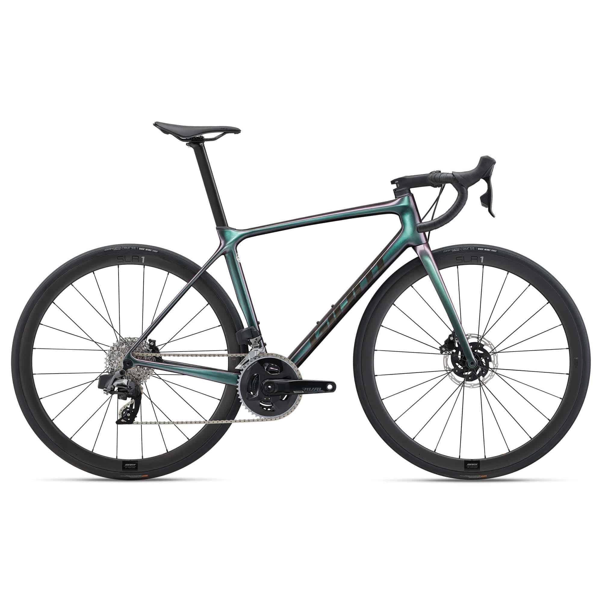 Giant TCR Advanced Pro Disc 1 AXS road bike with 700c wheels and SRAM Rival eTap AXS groupset, sleek and aerodynamic design.