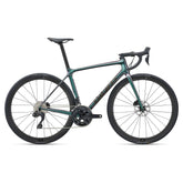 Giant TCR Advanced Pro Disc 1 Di2 road bike with Shimano 105 electronic shifting, lightweight frame, and disc brakes.
