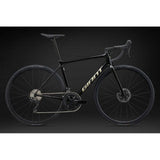Giant TCR Advanced Disc 2 road bike with Shimano 105 R7100 groupset and disc brakes, shown from side view with sleek frame.