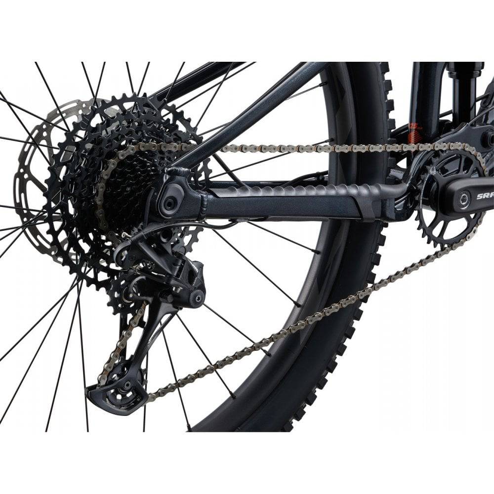 Giant Stance 29 1 full suspension mountain bike with FlexPoint suspension system, featuring rugged tires and lightweight frame.