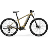 Merida eBig Nine 775 Shimano Deore XT 29er hardtail e-mountain bike with front suspension and rugged tires.