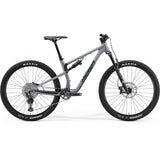 Merida One-Twenty 600 29er mountain bike with 130mm suspension and Shimano Deore M6100 components, black frame and knobby tires