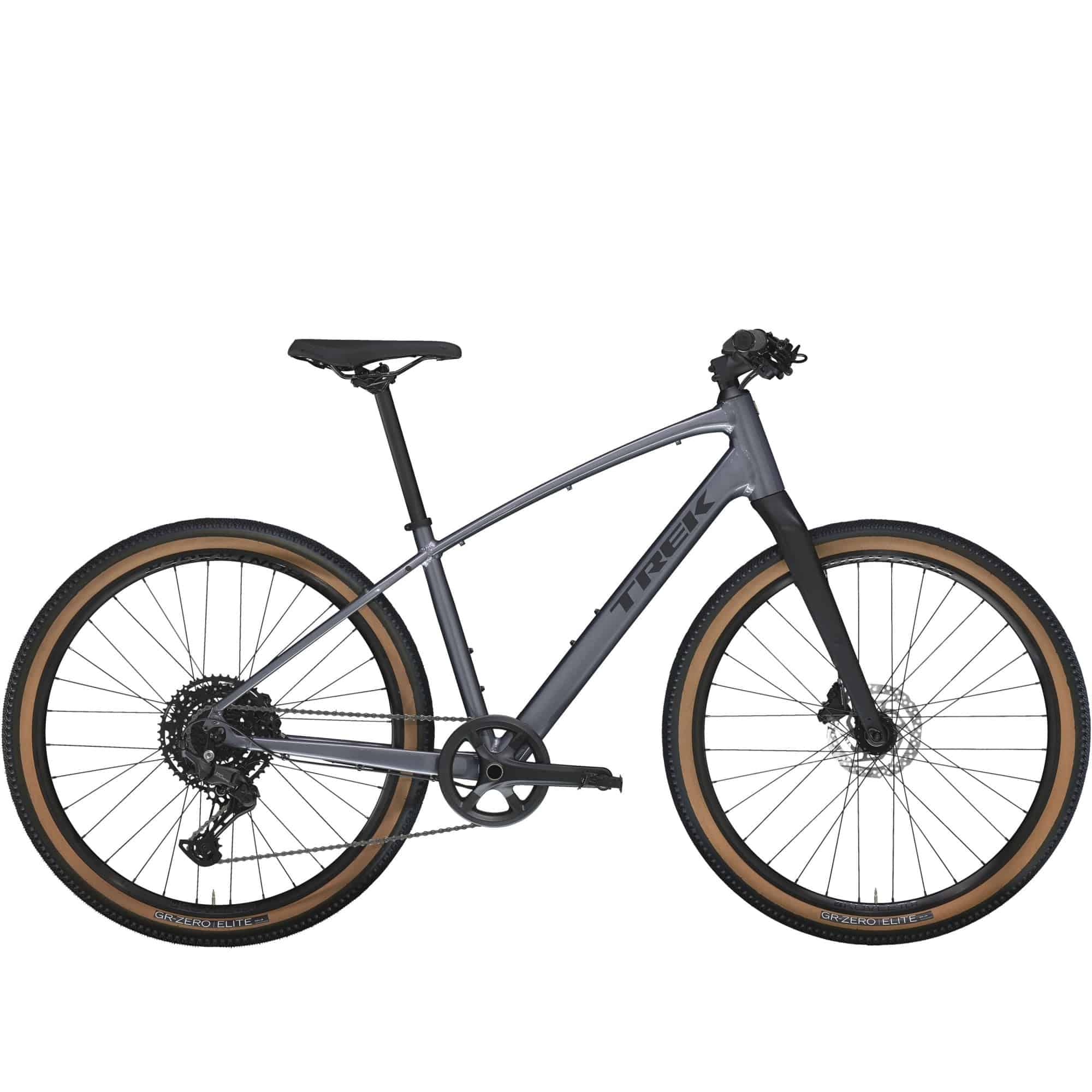 Trek Dual Sport 3 Gen 5 hybrid bike with Shimano CUES 1x10 drivetrain and hydraulic disc brakes, ready for versatile riding.