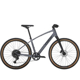 Trek Dual Sport 3 Gen 5 hybrid bike with Shimano CUES 1x10 drivetrain and hydraulic disc brakes, ready for versatile riding.
