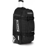 OGIO Travel Rig 9800 wheeled gear bag with foam padding and oversized wheels, designed for durable travel accessories.