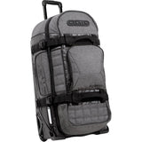 OGIO Travel Rig 9800 wheeled gear bag with foam padding and oversized wheels, designed for durable travel accessories.