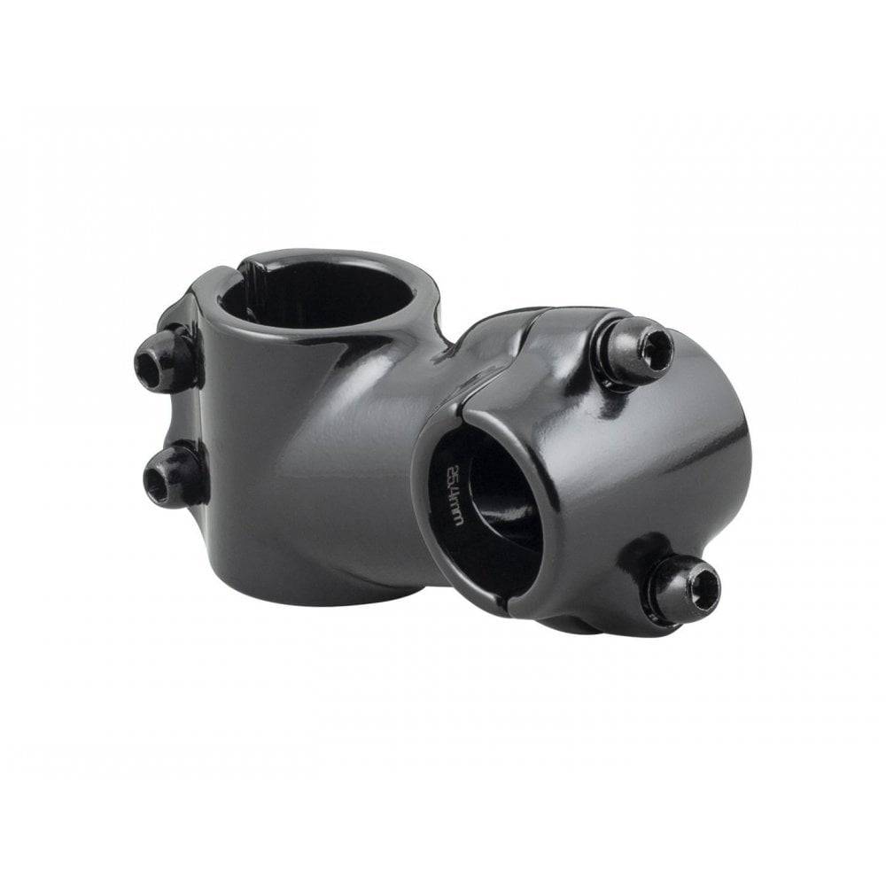 Bontrager 1-1/8 inch bike stem with 15-degree angle, 60mm length, black component for bike handlebar steering.
