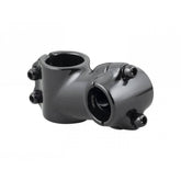 Bontrager 1-1/8 inch bike stem with 15-degree angle, 60mm length, black component for bike handlebar steering.