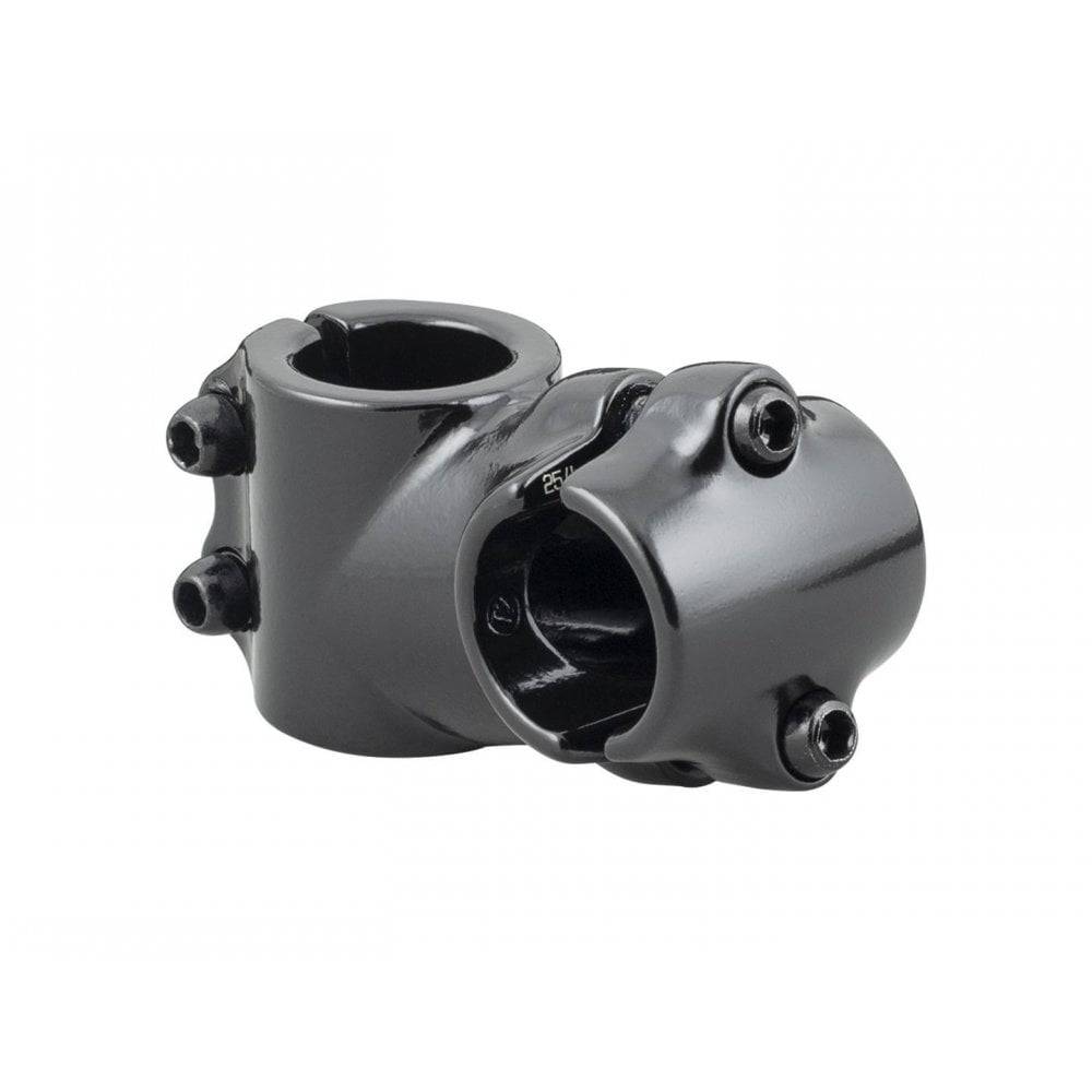 Bontrager approved 1-inch bike stem with 25.4mm clamp, 15° angle, black finish, 50mm length, for mountain and road bikes