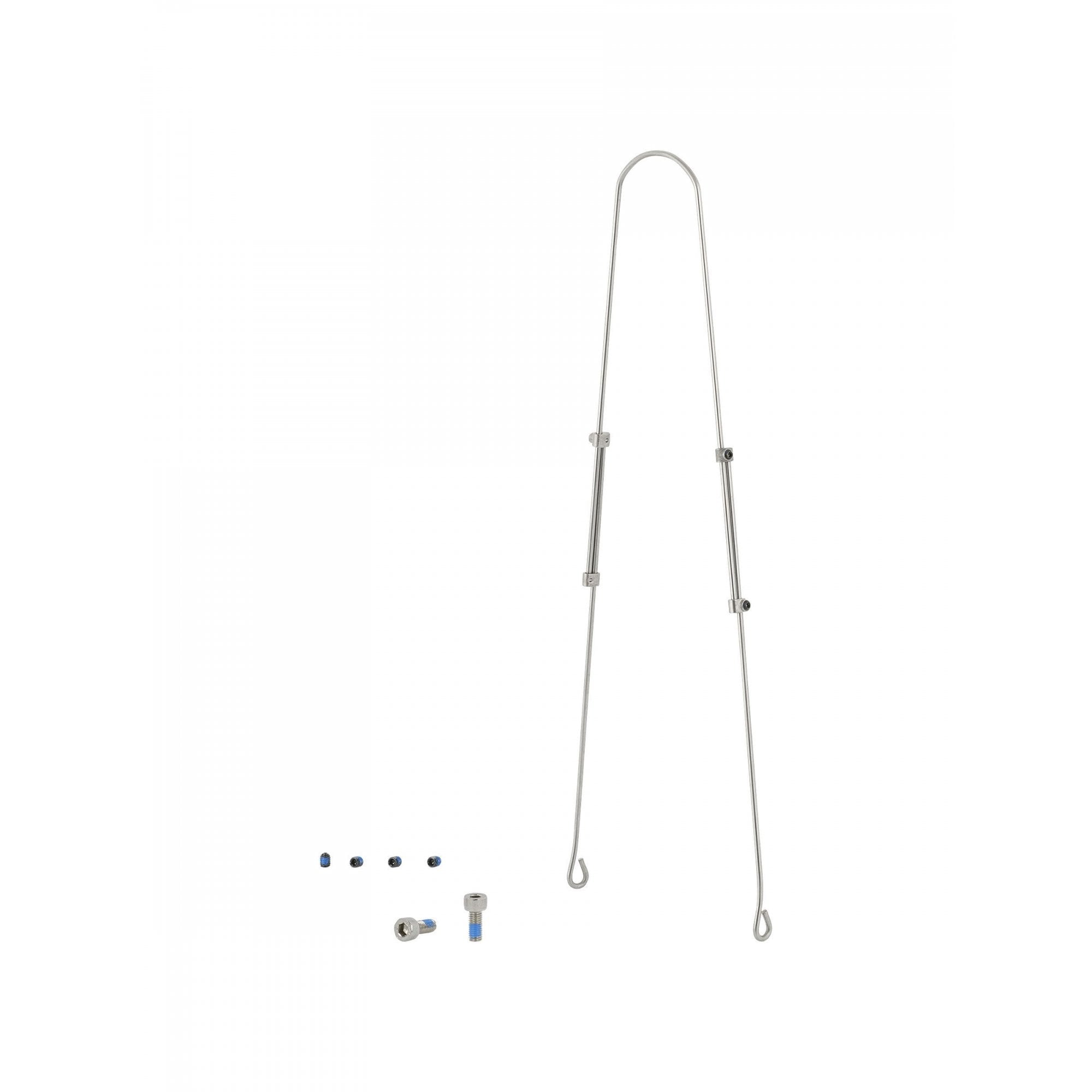 Bontrager NCS 55mm alloy front fender strut kit in grey for bikes, showing the lightweight metal components and mounting hardware.