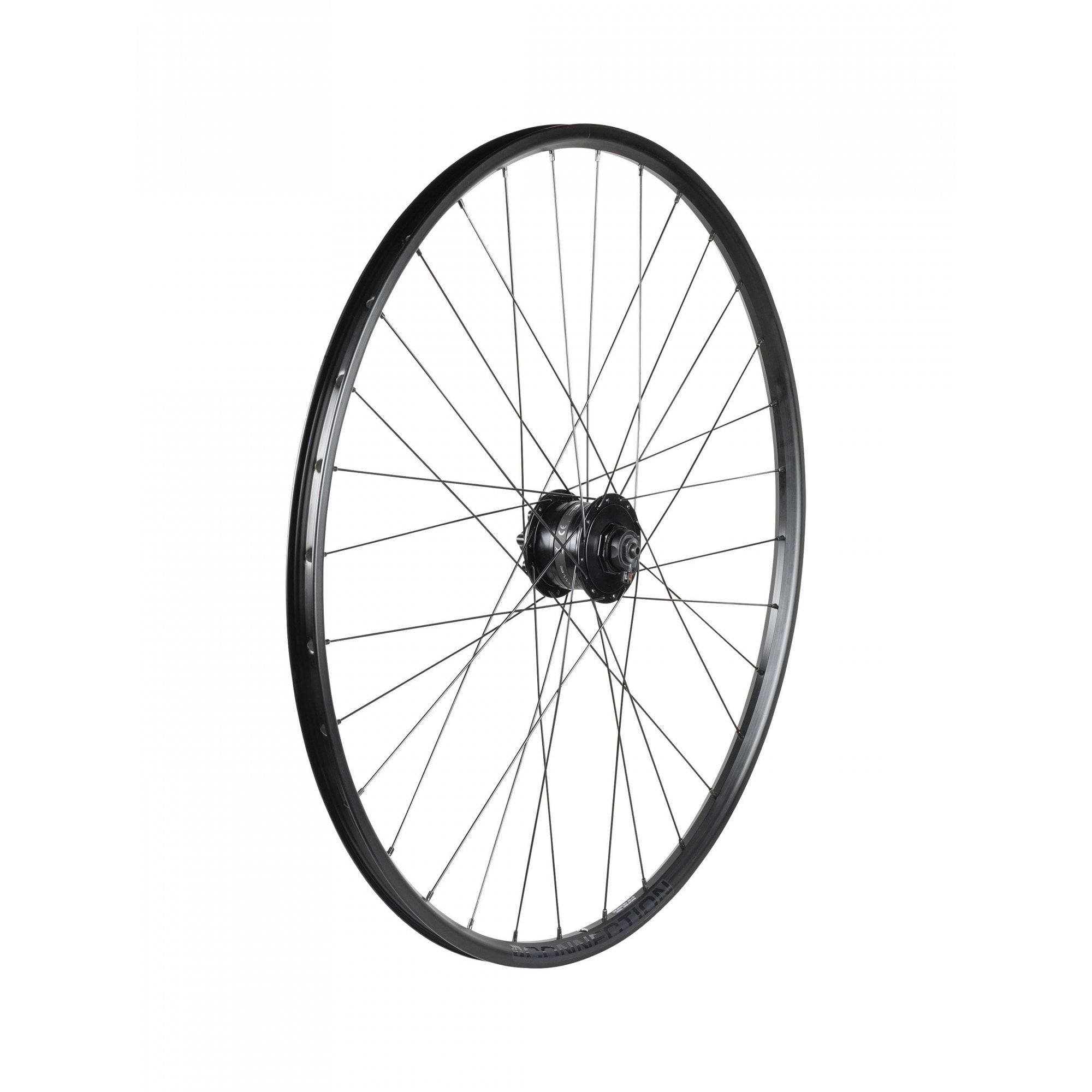 Bontrager Approved TLR Dynamo 6-Bolt Disc Front Wheel 700c black, showing the rim and disc brake mount, no cassette included.