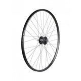 Bontrager Connection Dynamo Centerlock 700c front wheel in black with no cassette, bike component for reliable power generation.