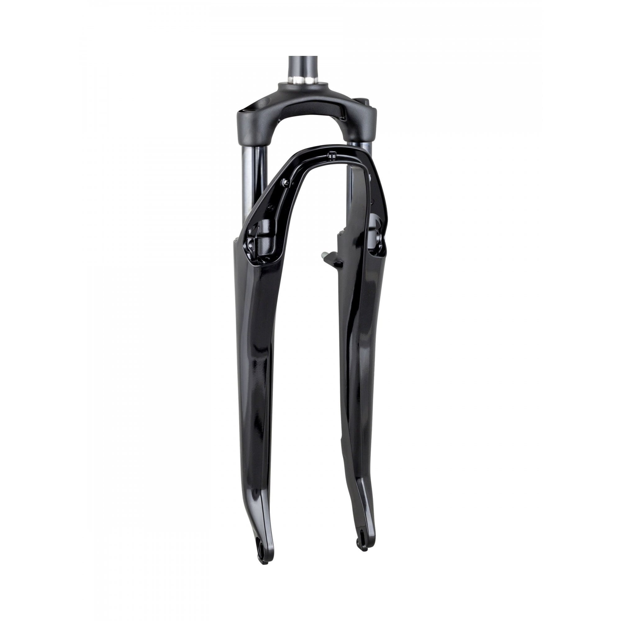 Bontrager Forklight 700C road bike fork with 45mm travel and brake compatibility, shown with suspension and brake mounts.