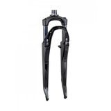 Bontrager Forklight 700C road bike fork with 45mm travel and brake compatibility, shown mounted on a road bicycle.