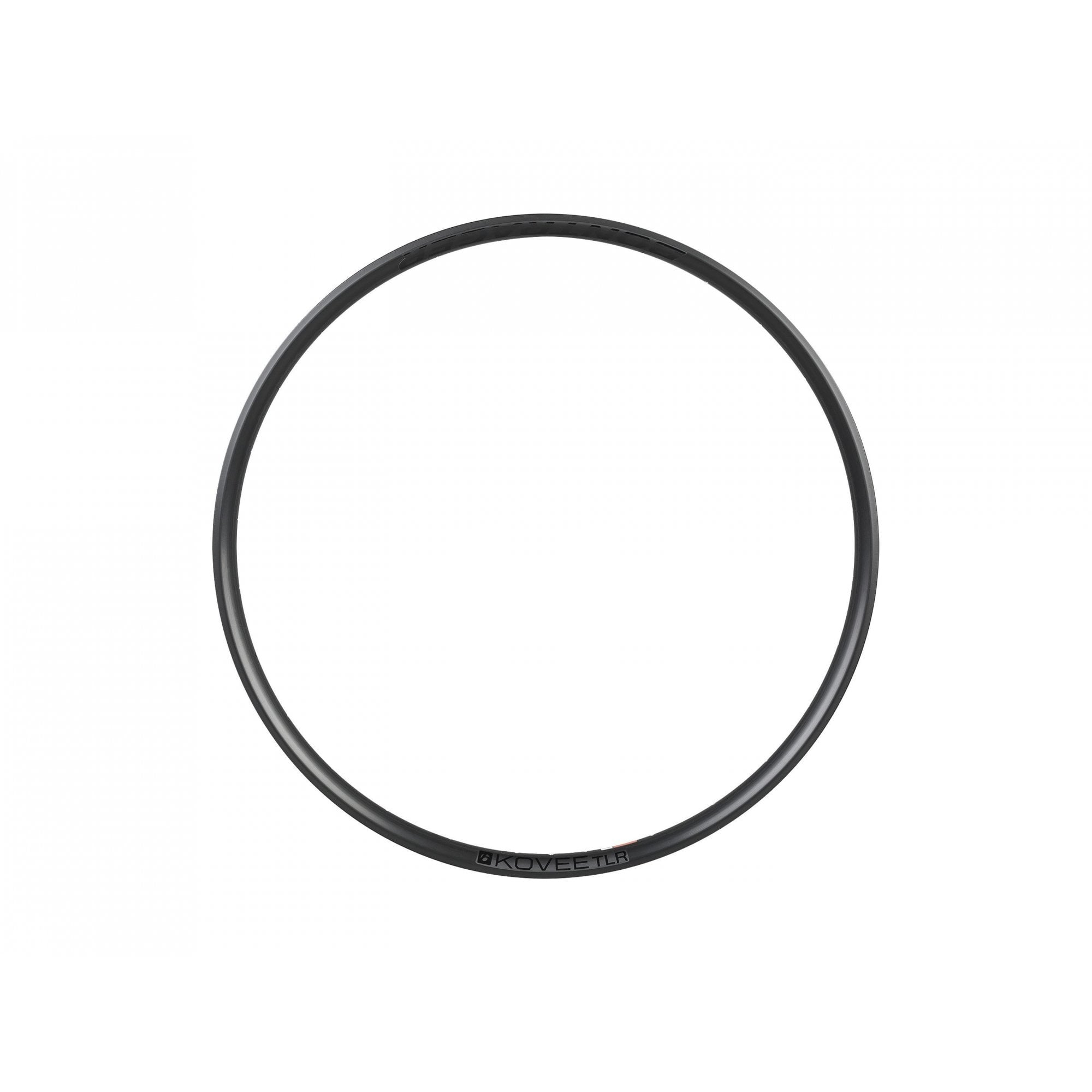 Bontrager Kovee TLR 28-hole 27.5-inch MTB rim, tubeless-ready mountain bike rim with a sleek black finish and sturdy build.