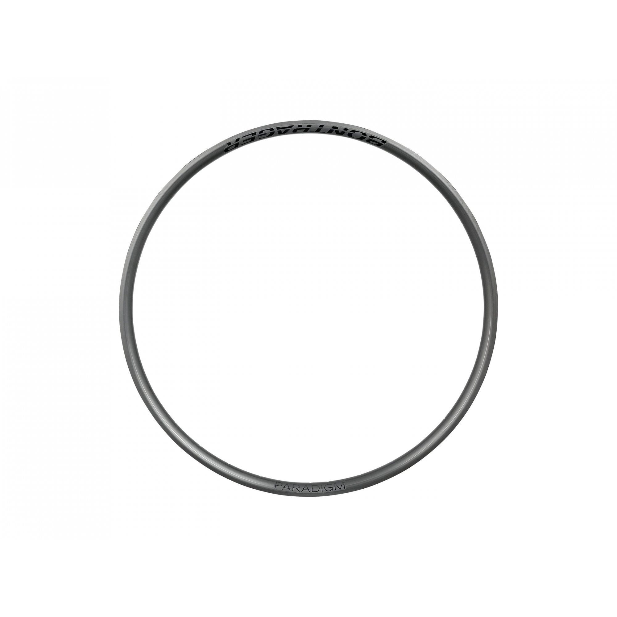 Bontrager Paradigm TLR disc brake road rim with 32 holes, tubeless-ready 700C alloy wheel component for cycling enthusiasts.