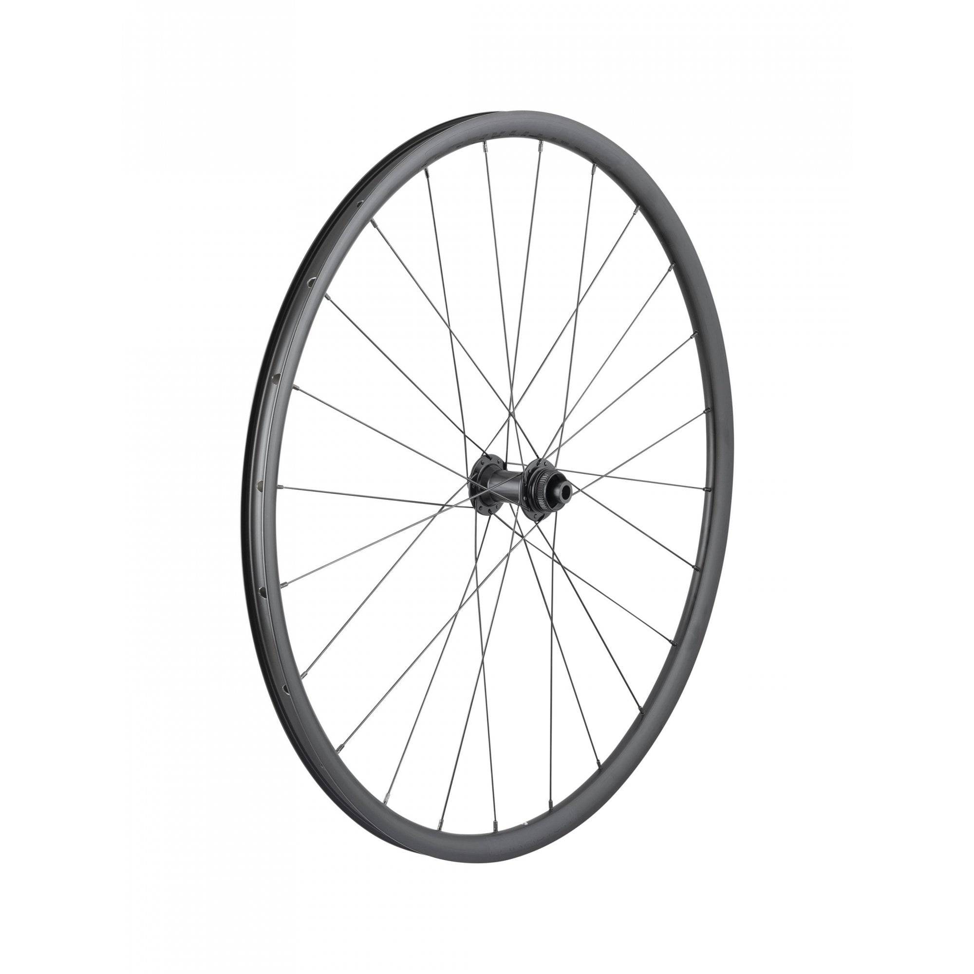 Bontrager Paradigm SL 700C road wheels with centerlock disc, 24H, lightweight alloy, designed for speed and stiffness.